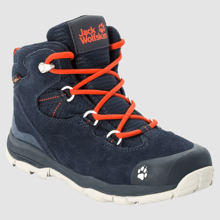 Jack Wolfskin Kids Mtn Attack 3 Lt Texapore Mid Hiking Boots Dark Blue/Orange 498162PTJ